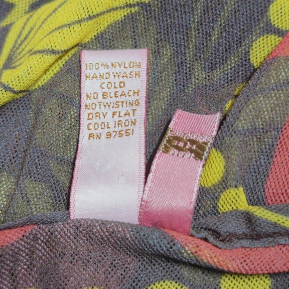 Sweet Pea Sz L Brown Red and Yellow Floral Blouse Mesh - Picture 6 of 6
